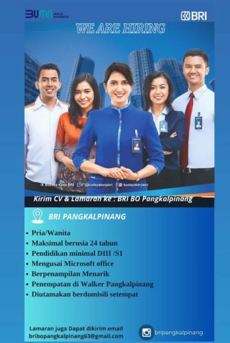 info Loker  Back Office-BRI Pangkalpinang