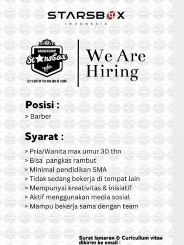 info Loker BARBER-Starbox-Pangkalpinang