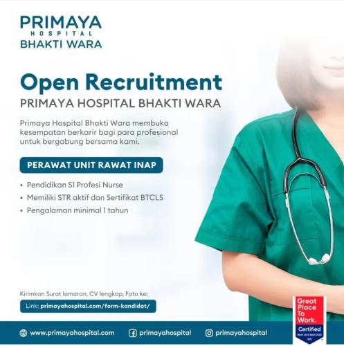 info Loker Perawat,Security & Maintenance-PRIMAYA HOSPITAL BHAKTI WARA