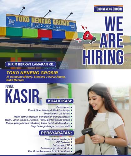 info Loker Kasir-Toko Neneng Grosir