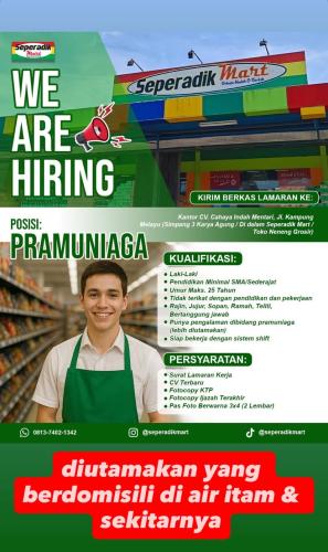 info Loker Pramuniaga-SEPERADIK MART Pangkalpinang