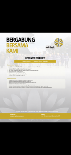 info Loker ARSARI TAMBANG GROUP-Bangka