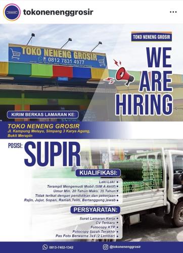 info Loker TOKO NENENG GROSIR & SEPERADIK MART-Pangkalpinang