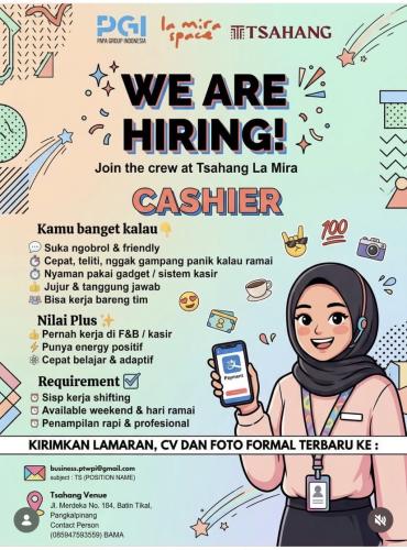 info Loker TSAHANG LA MIRA(PAPA GRUP Indonesia)-Pangkalpinang