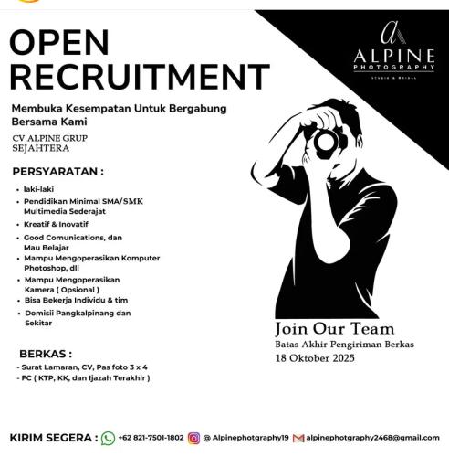 info Loker  CV ALPHINE GROUP SEJAHTERA-Pangkalpinang