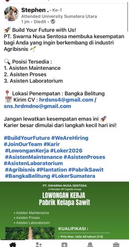 info Loker PT SWARNA NUSA SENTOSA-Bangka Belitung