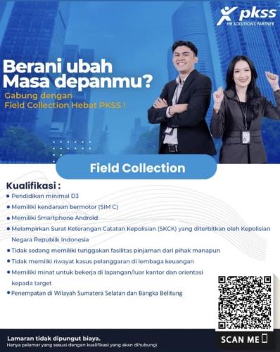 info Loker Field Collection,Sales Fronting & Sales Officer