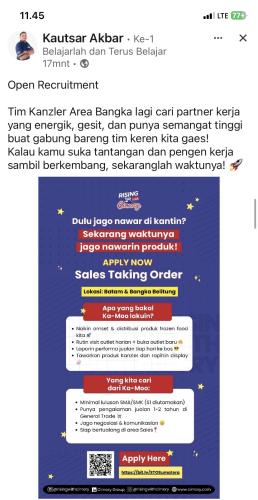 info kerja Sales Tacking Order-CIMORY GROUP 