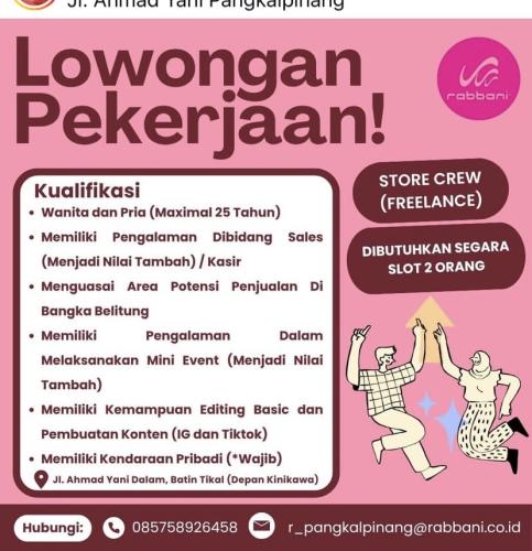 info Loker Store Crew(freelance) -Rabbani Pangkalpinang(perusahaan Retail)