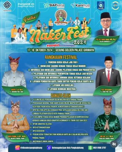 sejumlah 550 Lowongan akan hadir di acara Naker Fest Disnaker Kota Pangkalpinang