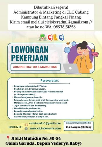 info Loker Administrator & Marketing-Bimbel