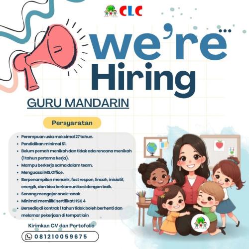 info Loker GURU MANDARIN-CLC Manggar-Belitung Timur