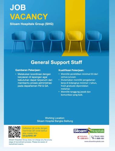 info Loker General Support Staff-Siloam Hospital Group-Bangka