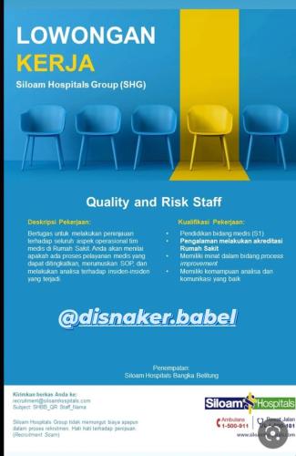 info Loker Quality & Risk Staff-Siloam Hospital Group-Bangka