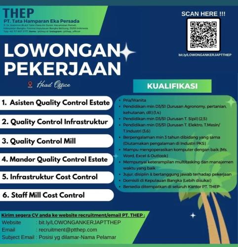 6 posisi Loker PT THEP-Bangka