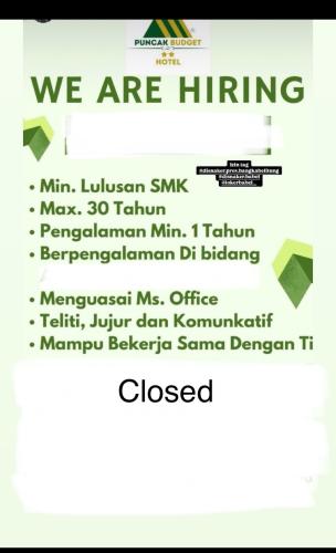 info Loker -Puncak Budget Hotel-Pangkalpinang