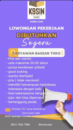 info Loker Karyawan Toko-Kosin Pangkalpinang
