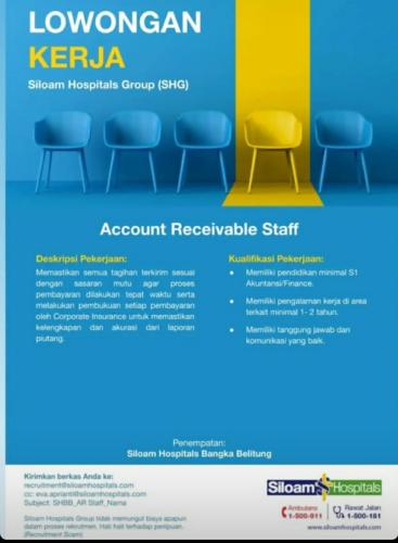 info Loker  Account Receivable Staff-Siloam Hospital Bangka Belitung