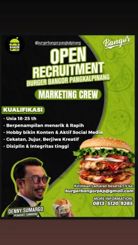 info Marketing Recruitment-Burger Bangor Pangkalpinang