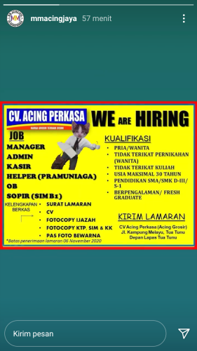 info Loker Manager, Admin, Kasir, helper, office boy, sopir @ Retail Lokal @Pangkalpinang