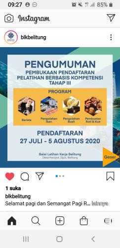 info Pelatihan Gratis @blki Belitung