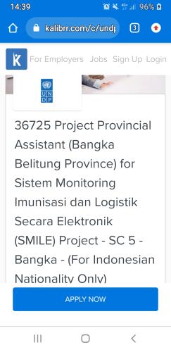 info Loker Project Provincial Assistant -SMILE Project SC 5-UNDP-Bangka Belitung