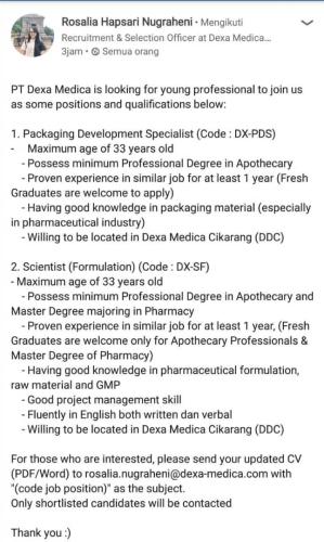 info Lowongan pekerjaan