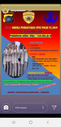 info CPNS 2019 Polda Babel