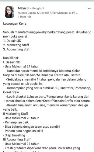 info lowongan calon pekerja