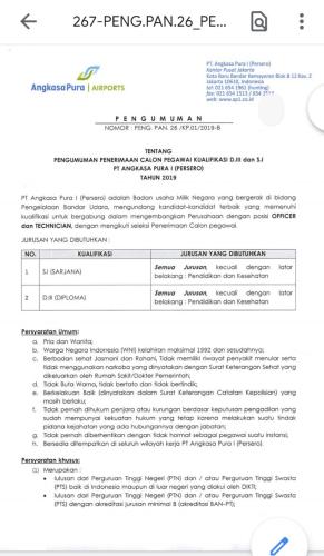info lowongan calon pekerja