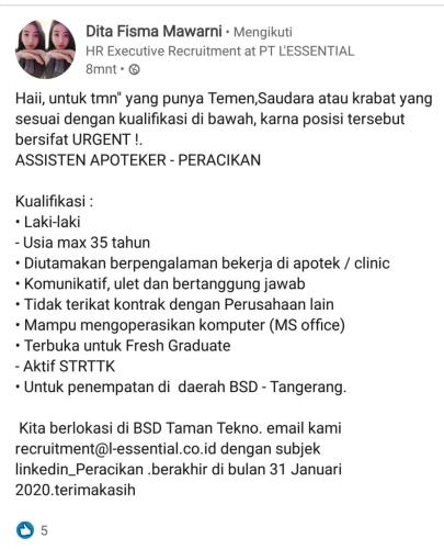 info lowongan calon pekerja