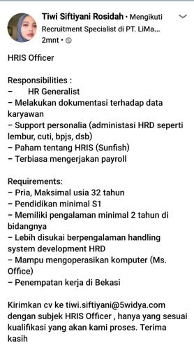 info lowongan calon pekerja