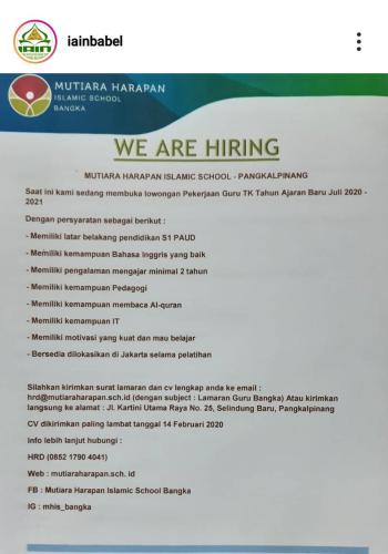 info lowongan calon pekerja