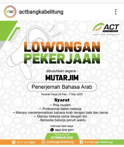 info lowongan calon pekerja