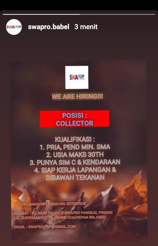 info lowongan calon pekerja