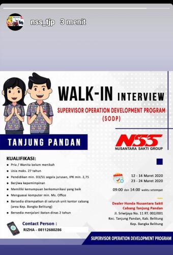 info lowongan calon pekerja