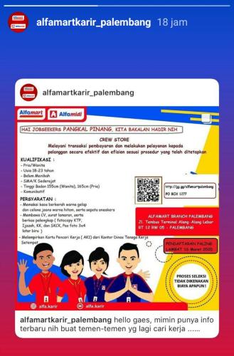 info lowongan calon pekerja