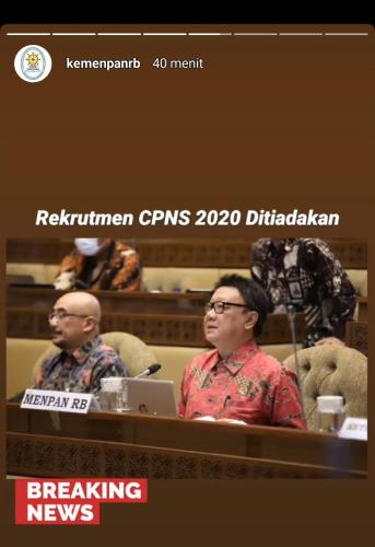 Tahun 2020 ditiadakan formasi CPNS 