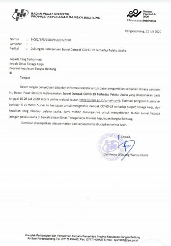 Quesioner BPS tentang Dampak covid-19 bagi pelaku usaha di Babel