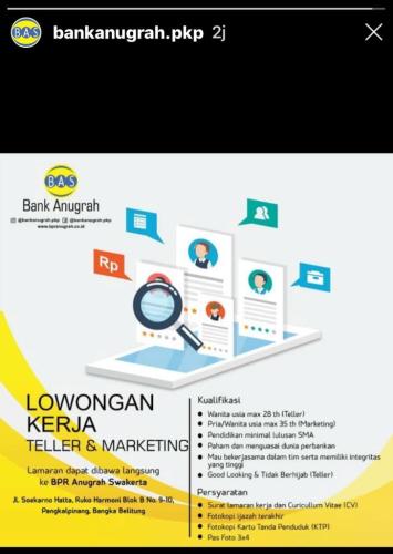 info Loker Teler & Marketing @Pangkalpinang