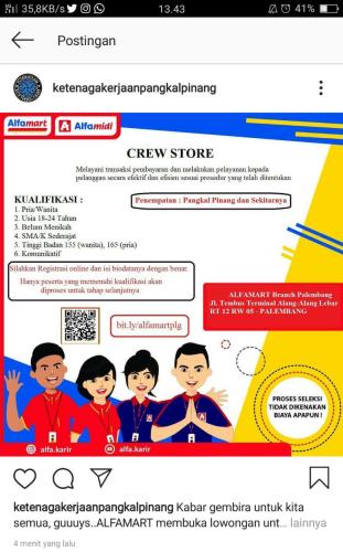 info Loker  CREW STORE @Pangkalpinang