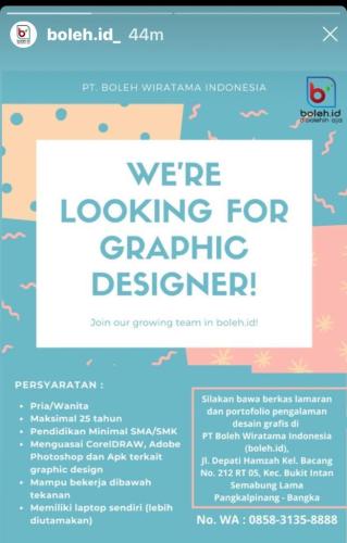 info Loker Graphic Designer @Pangkalpinang