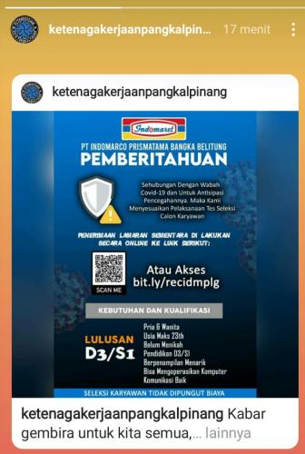 info Loker di Indomaret @Pangkalpinang 