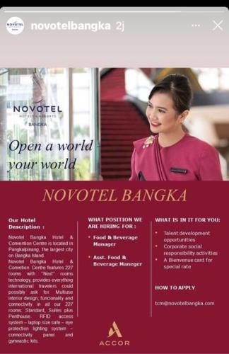 info Loker F&B Manager,Asst F&B Manager @Hotel Pangkalpinang