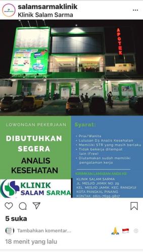 info Loker Analis Kesehatan @pangkalpinang