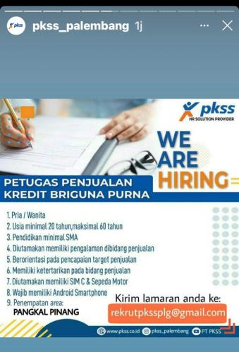 info Loker Marketing Kredit Briguna Purna @Pangkalpinang