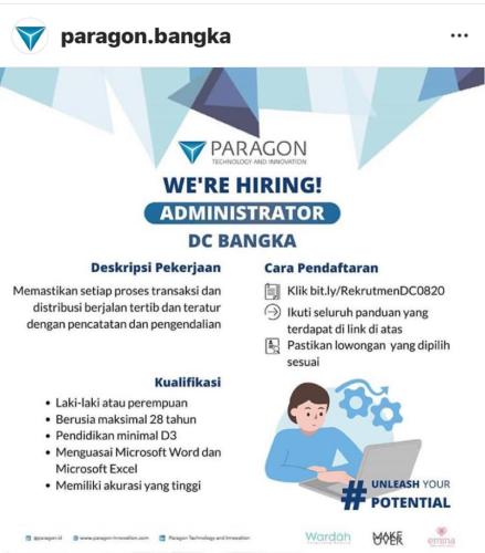 info Loker sebagai Administrator @Bangka