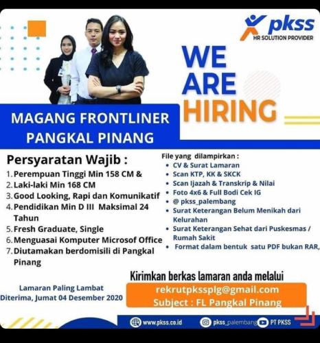 info Magang sebagai FRONTLINER -BANK BUMN @Pangkalpinang 