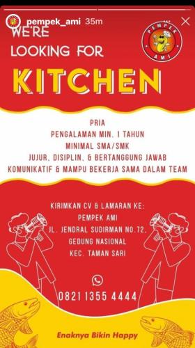 info Loker KITCHEN @Pangkalpinang