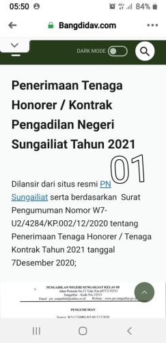 info Loker Pegawai Kontrak-PENGADILAN NEGERI @Sungailiat